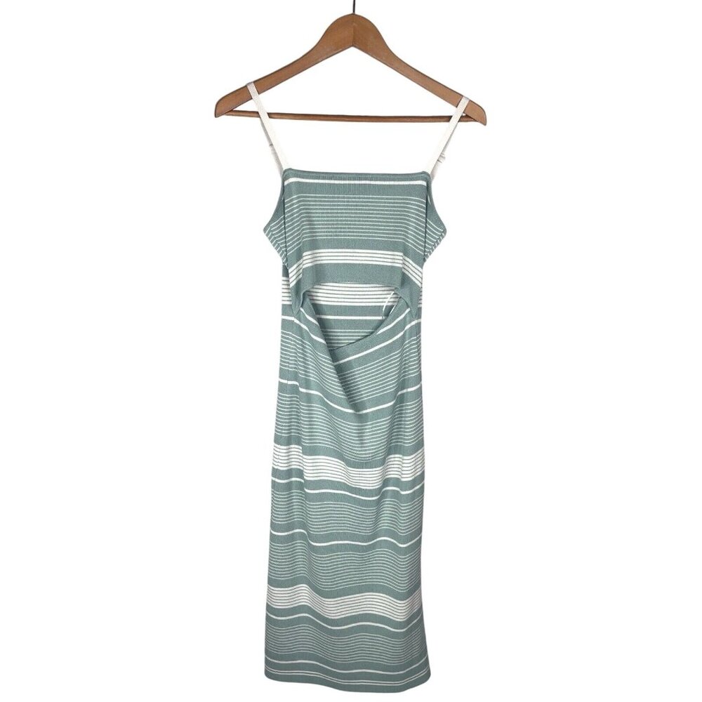 MABLE OCEAN STATE OF MIND MABLE Women's Mint White Stripe Bodycon Stretch Dress